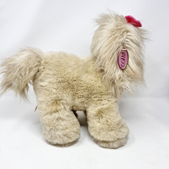 Nanco Tan Plush Puppy Dog "Kistie" 12" Vintage 1987 Pink Bow Original Tag‎ - Picture 3 of 7